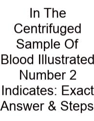 In The Centrifuged Sample Of Blood Illustrated Number 2 Indicates: Exact Answer & Steps