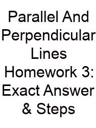 Parallel And Perpendicular Lines Homework 3: Exact Answer & Steps