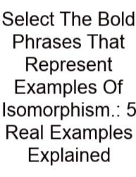 Select The Bold Phrases That Represent Examples Of Isomorphism.: 5 Real Examples Explained