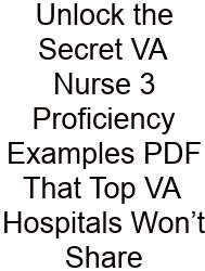 Unlock The Secret VA Nurse 3 Proficiency Examples PDF That Top VA Hospitals Won’t Share